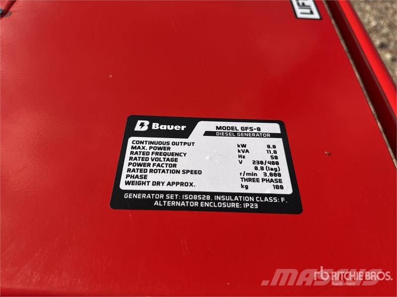 Bauer Generatoren GFS-8 11.8 kVA Mobile 230/400 Volt Gen Dizelski agregati