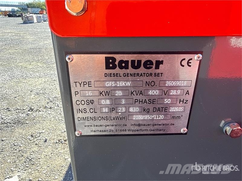 Bauer Generatoren GFS-16 ATS Generator Set (Unused) Dízel áramfejlesztők