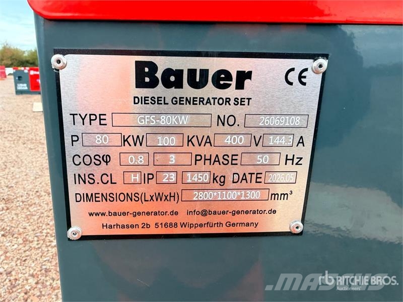 Bauer Generatoren GFS-80KW 100 kVA Skid-Mounted Generato مولدات ديزل