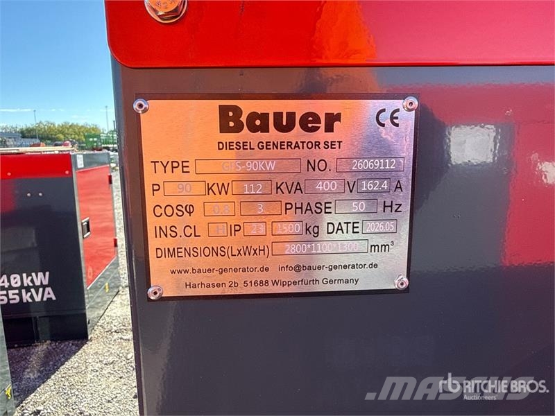 Bauer Generatoren GFS90KW Generator Set (Unused) مولدات ديزل