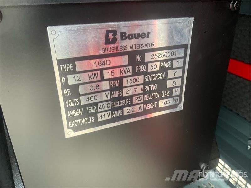 Bauer GFS-12 ATS 15 kVA Generator Set (Unused) Diesel Generatoren