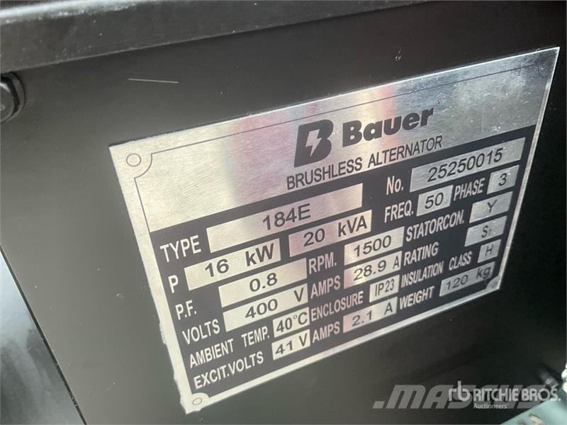 Bauer GFS-16 ATS 20 kVA Generator Set (Unused) Diesel Generatoren