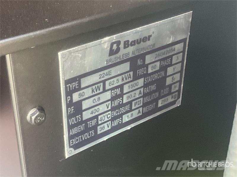 Bauer GFS 50 ATS 62.5 kVA Generator Set (Unused) Dīzeļģeneratori