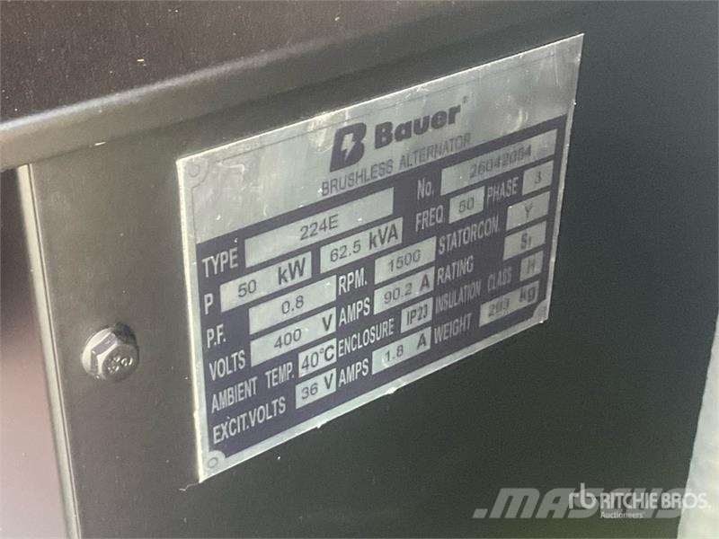 Bauer GFS 50 ATS 62.5 kVA Generator Set (Unused) Diesel Generatoren