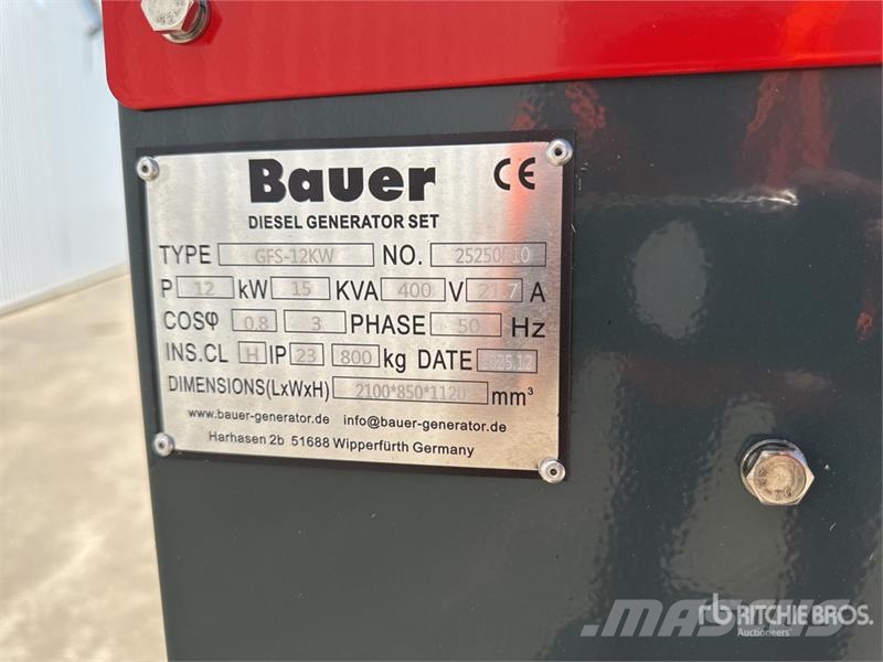 Bauer GFS12KW Groupe Electrogene (Non Utilise) 12 kW/15  Autres générateurs