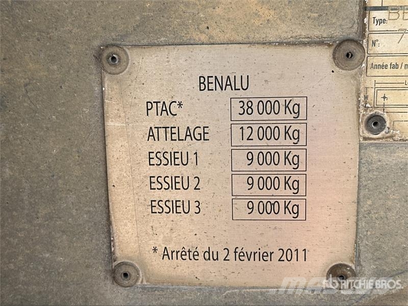 Benalu C34 Tri/A Semi Remorque benne basculante- End Dump Remorque benne