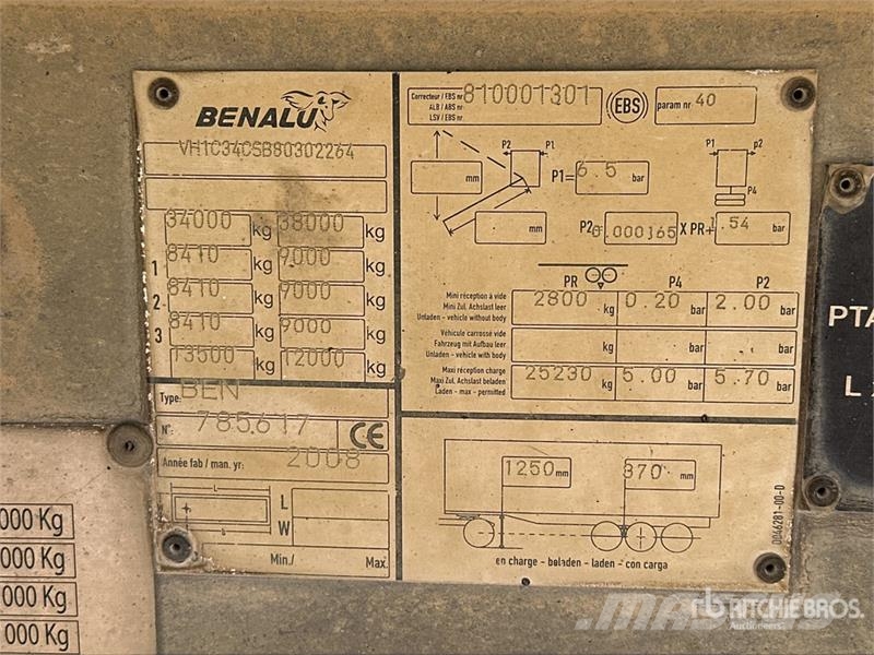 Benalu C34 Tri/A Semi Remorque benne basculante- End Dump Remorque benne