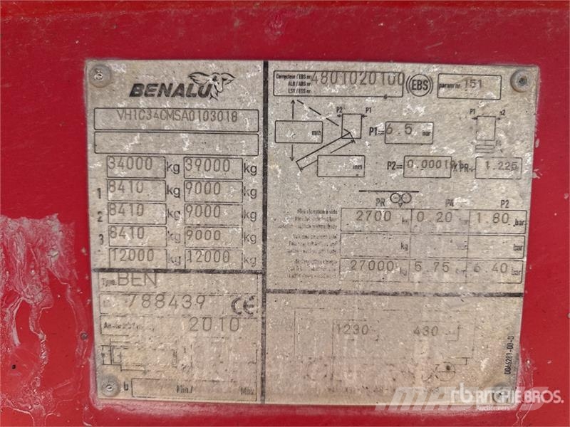 Benalu C34CMS01 Semi-Remorque Benne Ronde 3 Essieux Tri/A Tipper trailers