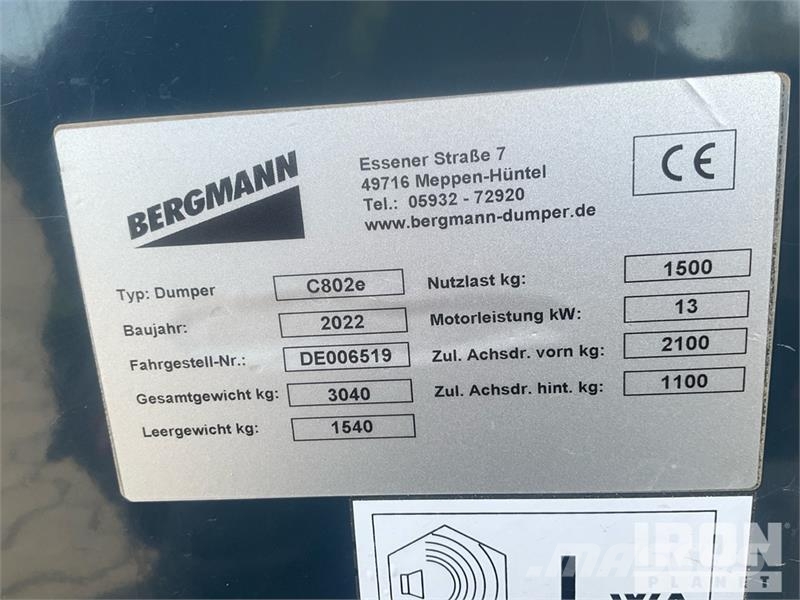 Bergmann C802E Electric Swivel Dumper Ne cestni demperji
