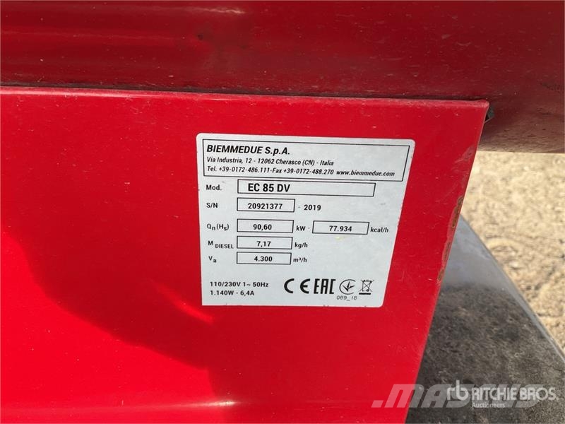 Biemmedue EC85DV Space Heater Opvarmnings- og optøningsmaskiner