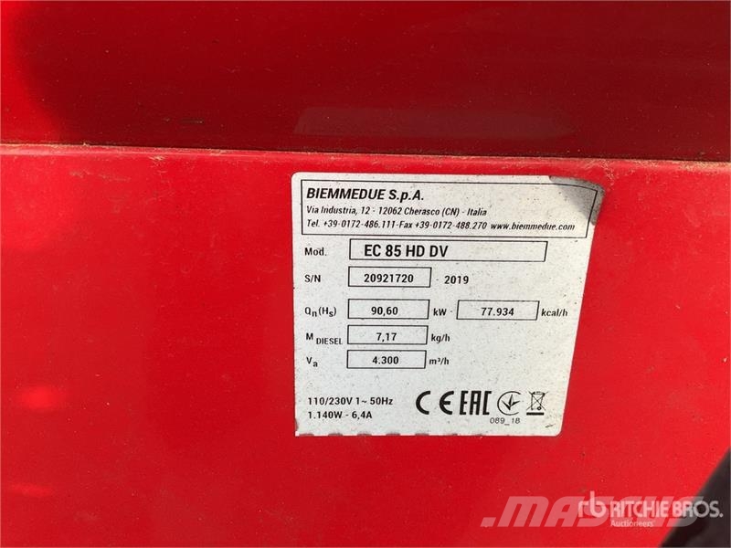 Biemmedue EC85DV Space Heater Opvarmnings- og optøningsmaskiner