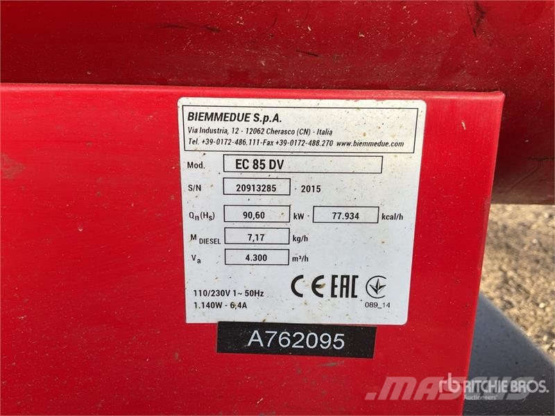 Biemmedue EC85DV Space Heater Opvarmnings- og optøningsmaskiner