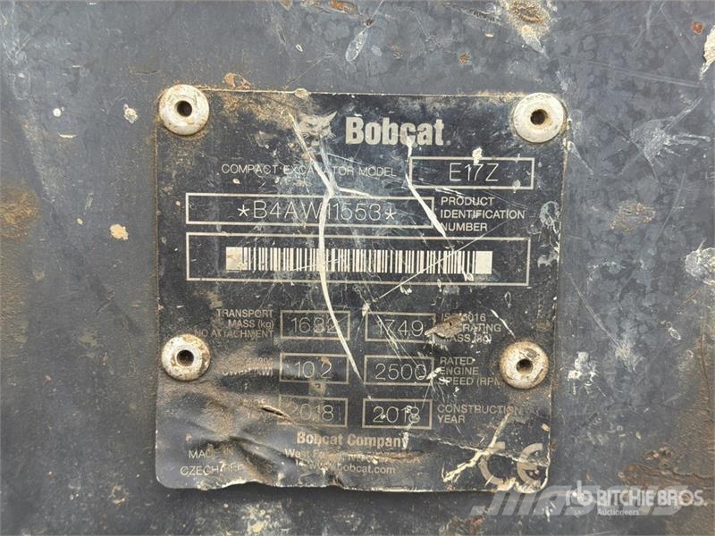 Bobcat E17 Mini Excavator Εκσκαφάκι (διαβολάκι) < 7t
