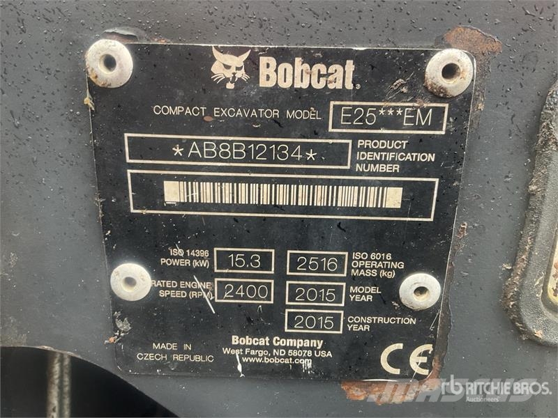Bobcat E25 Mini Excavator (Inoperable) Mini ekskavatoriai < 7 t