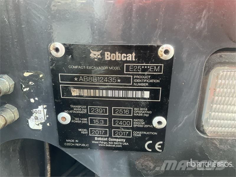 Bobcat E25 Mini Excavator Minigraafmachines < 7t