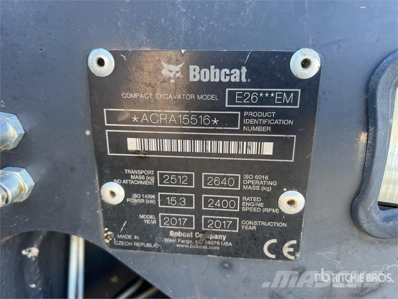 Bobcat E26 EM Mini-Pelle Mini Excavator Minibagger < 7t