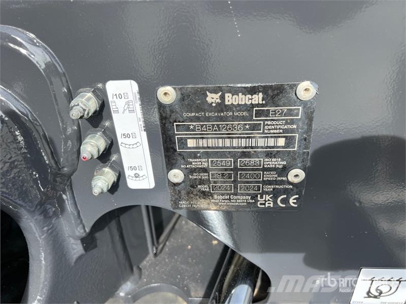 Bobcat E27 Mini Excavator Mini ekskavatörler, 7 tona dek