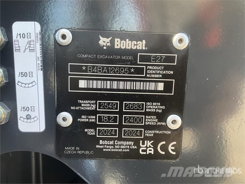 Bobcat E27 Mini Excavator Mini bagri <7t
