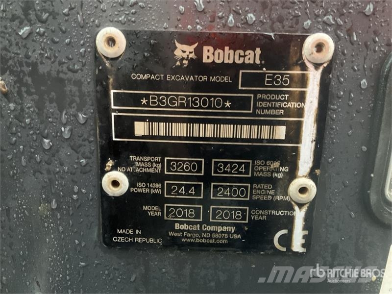 Bobcat E35 Mini kotrók < 7t