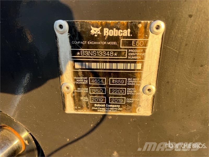 Bobcat E50 Mini Excavator Mini ekskavatörler, 7 tona dek