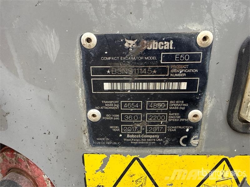 Bobcat E50 Mini Excavator (Inoperable) Mini ekskavatoriai < 7 t