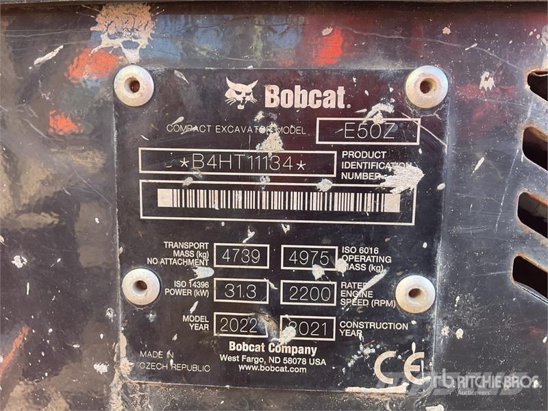 Bobcat E50Z Mini Excavator Mini ekskavatori < 7 t