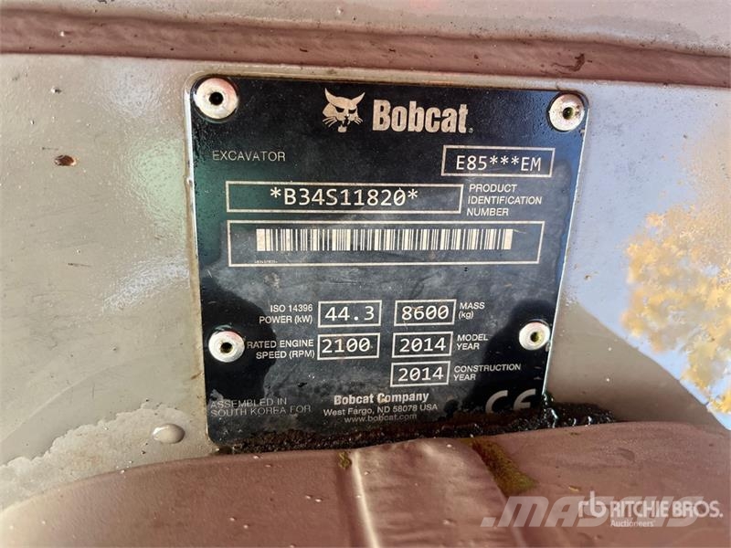 Bobcat E85 Rupsgraafmachines
