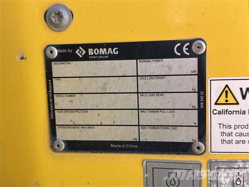 Bomag BW 100 AD-5 Compacteur Vibrant Tandem Double Drum Rouleaux tandem