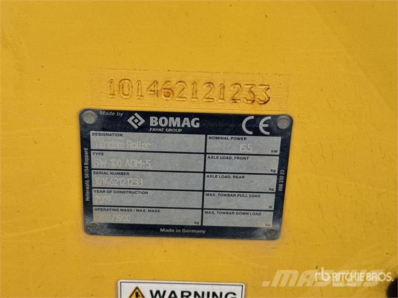 Bomag BW 100 ADM-5 Compacteur Vibrant Tandem Double Drum Двойни барабанни ролки