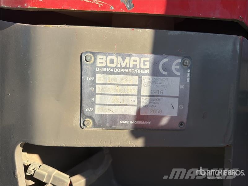 Bomag BW100AD-4 Compacteur Vibrant Tandem Double Drum Ro Rouleaux tandem