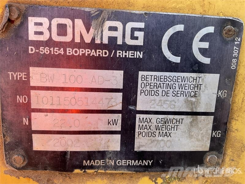 Bomag BW100AD3 Double Drum Roller Dvojni valjarji
