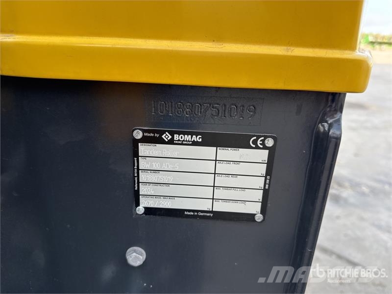 Bomag BW100ADe-5 Compacteur Vibrant Tandem Electrique El Twin drum rollers