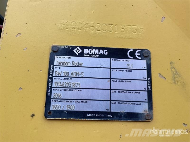 Bomag BW100ADM-5 Double Drum Roller Valjci sa duplim bubnjem
