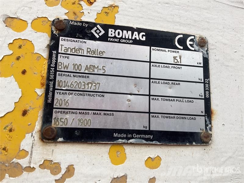 Bomag BW100ADM-5 Double Drum Roller Valjci sa duplim bubnjem