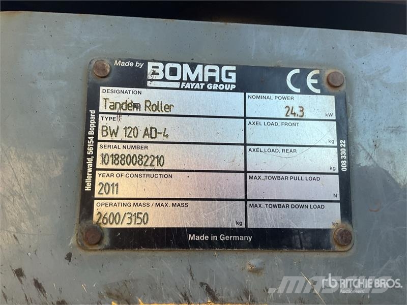 Bomag BW120 AD4 Double Drum Roller Çift tamburlu silindirler