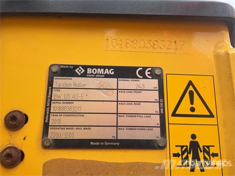 Bomag BW120AD-5 Double Drum Roller مداحل ثنائية الاسطوانة