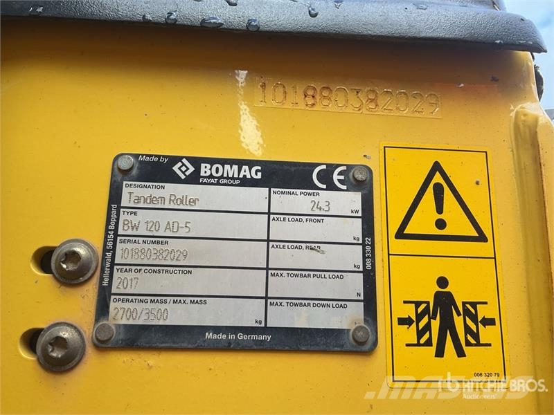 Bomag BW120AD-5 Double Drum Roller Divvalču grunts veltņi