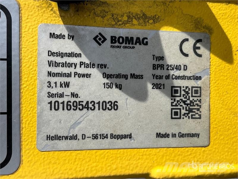 Bomag of (1) Bomag BPR25/40D & (1) 2022 BOMAG BPR 40/60 Ubijaki wibracyjne