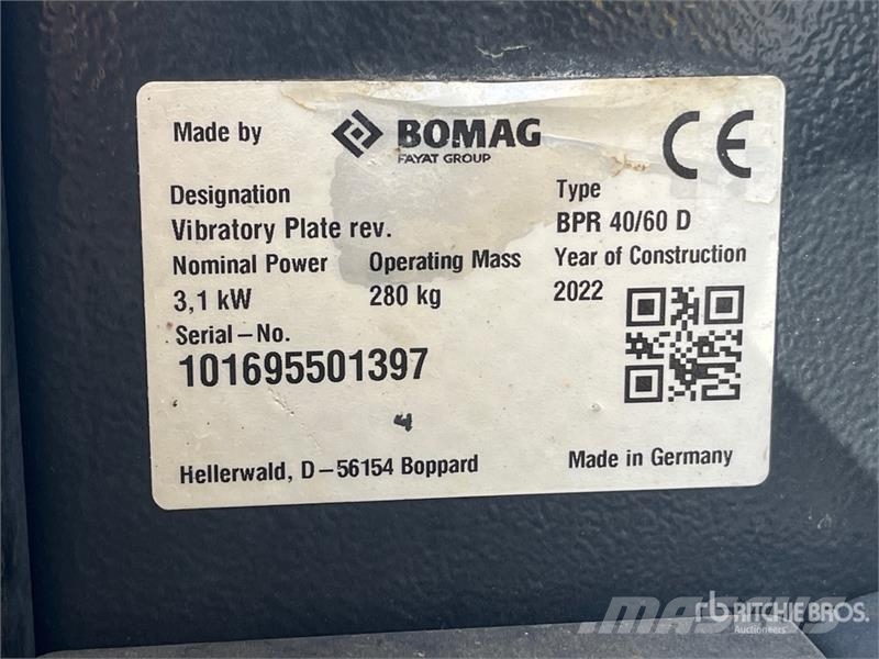 Bomag of (1) Bomag BPR25/40D & (1) 2022 BOMAG BPR 40/60 Ubijaki wibracyjne