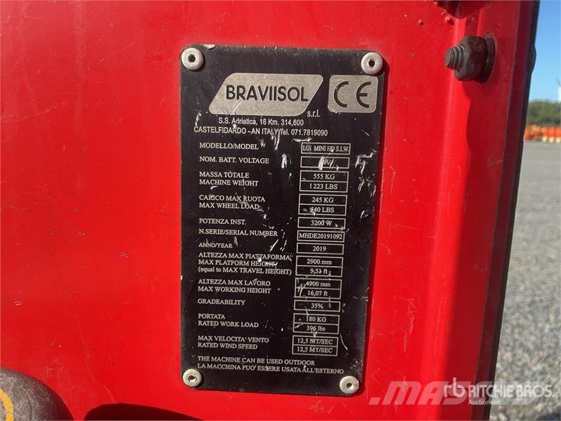 Bravi LUI MINI HD SLW Vertical Mast Lift Vertikālie pacēlāji