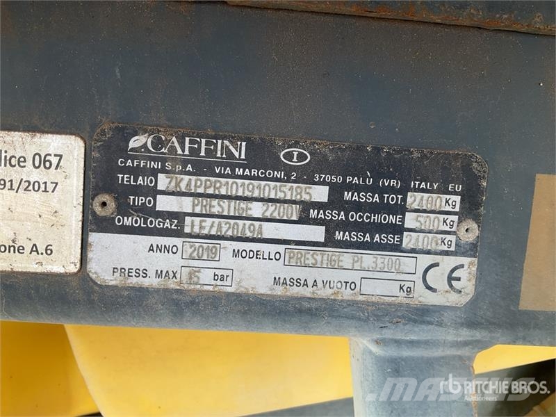 Caffini PRESTIGE 2200V 24 m S/A Pull-Type Sprayer Çekilir pülverizatörler