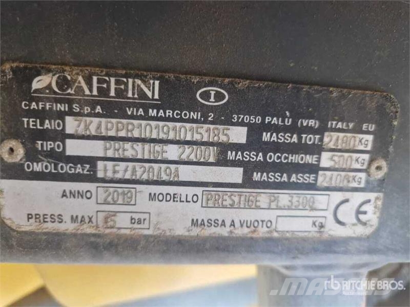 Caffini PRESTIGE 2200V Sprayer Transport Trailer Ostale prikolice