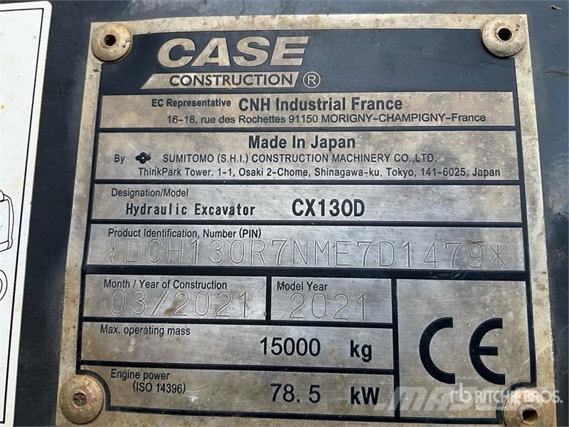 CASE CX130D Tracked Excavator Crawler excavators