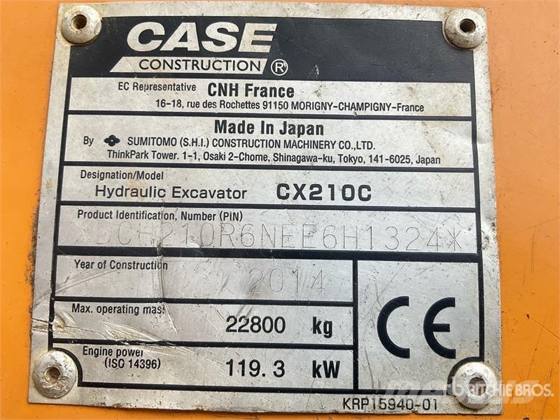 CASE CX210 Bagri goseničarji