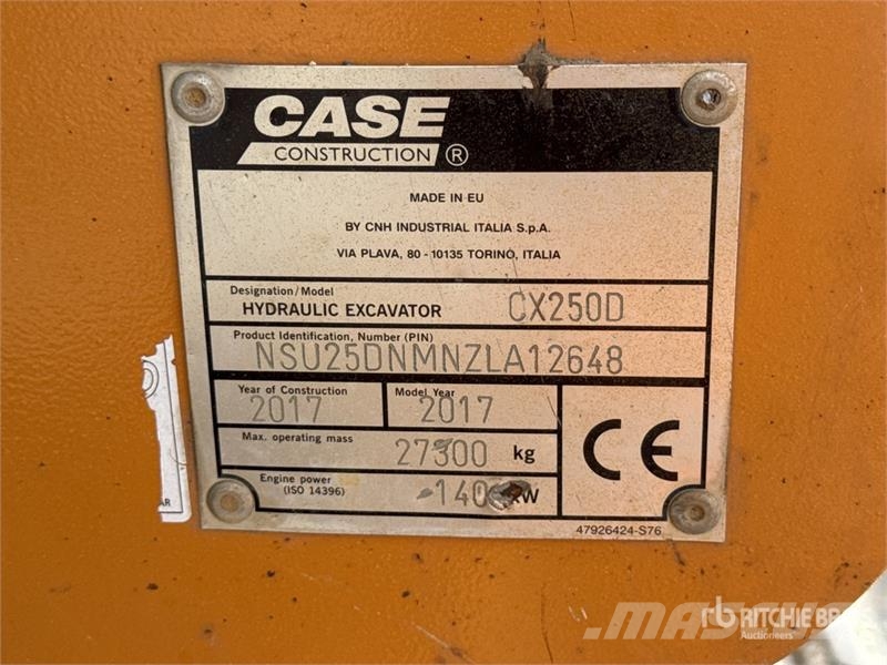 CASE CX250D Pelle Sur Chenille Tracked Excavator Bagri goseničarji