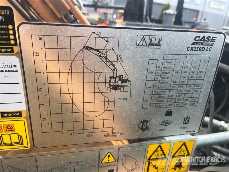 CASE CX250D Tracked Excavator Kāpurķēžu ekskavatori