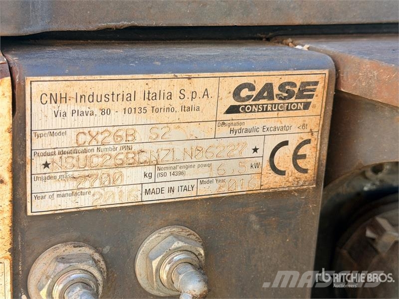 CASE CX26B Mini Pelle Mini Excavator Minigrävare < 7t