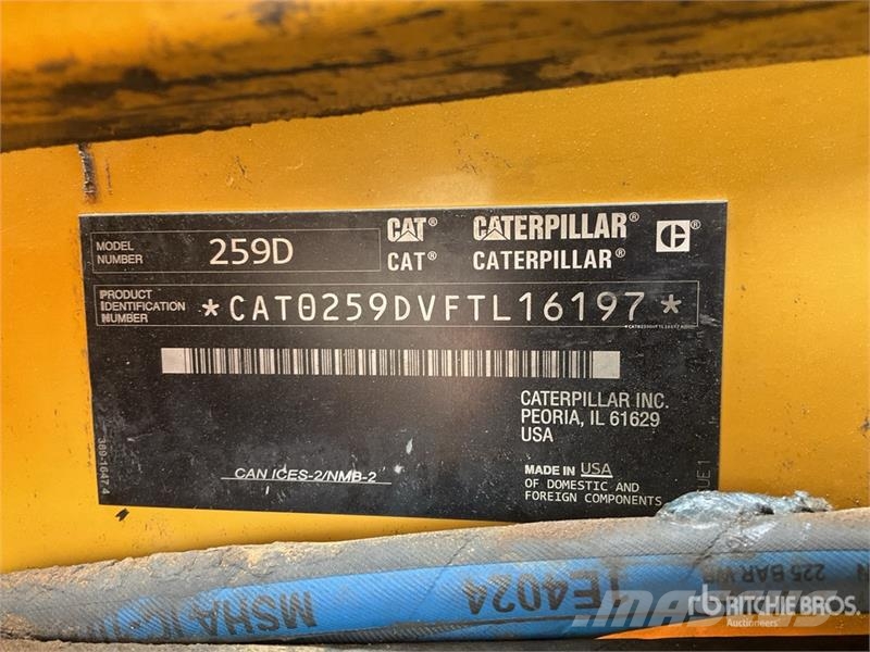 CAT 259D Tracked Skid Steer Loader Minilæsser - skridstyret