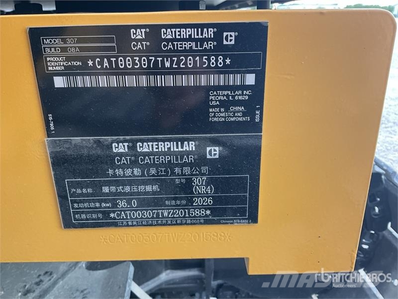 CAT 307 Rupsgraafmachines
