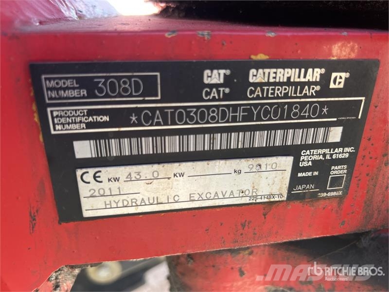 CAT 308D CR SB Pelle Sur Chenilles Tracked Excavator Pelle sur chenilles